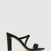Betts Skyler Skinny Block Heel Mules Black
