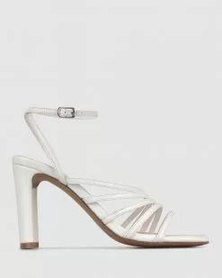 Betts Skiva Square Toe Heeled Sandals White