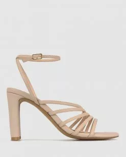 Betts Skiva Square Toe Heeled Sandals Nude