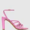 Betts Skiva Square Toe Heeled Sandals Pink
