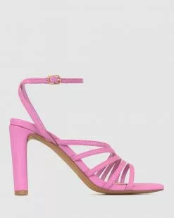 Betts Skiva Square Toe Heeled Sandals Pink