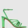 Betts Skiva Square Toe Heeled Sandals Green