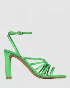 Betts Skiva Square Toe Heeled Sandals Green