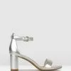 Betts Seduce 2 Low Block Heels Matte Silver