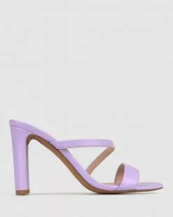 Betts Skyler Skinny Block Heel Mules Lilac