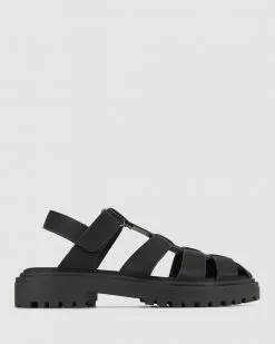 Betts Reminist Fisherman Sandals Black