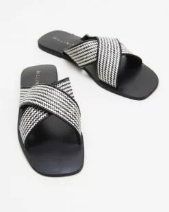Billini Kacee Black & White Raffia