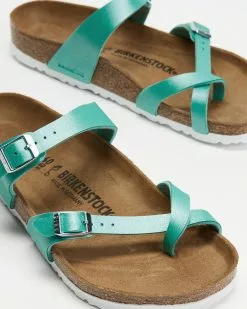 Birkenstock Mayari Birko Flor Regular - Women's Icy Metallic Emerald