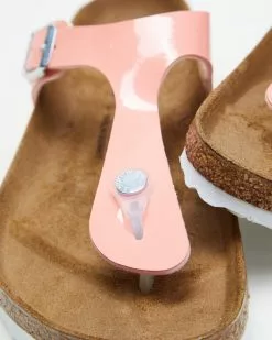 Birkenstock Gizeh Patent Birko-Flor Regular - Women's Coral Peach -Sandals Sales Shop http3A2F2Fstatic.theiconic.com .au2Fp2Fbirkenstock 1140 6264941 3