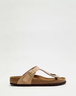 Birkenstock Gizeh Soft Footbed Nubuck Leather Regular - Women's Sandcastle -Sandals Sales Shop http3A2F2Fstatic.theiconic.com .au2Fp2Fbirkenstock 1170 7558741 2