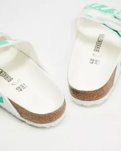 Birkenstock Arizona Monstera Birko-Flor Regular - Women's White & Bold Jade -Sandals Sales Shop http3A2F2Fstatic.theiconic.com .au2Fp2Fbirkenstock 1195 7264941 3