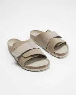 Birkenstock Kyoto Suede Leather Soft Footbed Regular - Women's Grey Taupe Suede & Nubuck