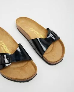 Birkenstock Madrid Birko-Flor Regular Fit - Women's Black Patent