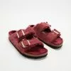 Birkenstock Arizona Shearling Lined Suede Leather Narrow - Women's Maroon