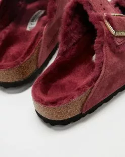 Birkenstock Arizona Shearling Lined Suede Leather Narrow - Women's Maroon -Sandals Sales Shop http3A2F2Fstatic.theiconic.com .au2Fp2Fbirkenstock 2364 0400841 3