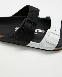 Birkenstock Arizona Split Embossed Leather - Regular - Women's Black & White -Sandals Sales Shop http3A2F2Fstatic.theiconic.com .au2Fp2Fbirkenstock 3588 3296141 4