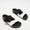 Birkenstock Arizona Split Birko Flor - Regular - Women's Black & White