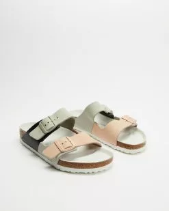 Birkenstock Arizona Split Nubuck Leather - Regular - Women's Mineral & Light Rose