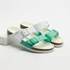 Birkenstock Arizona Split Birko-Flor Regular - Women's White & Bold Jade