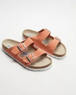 Birkenstock Arizona Regular SFB Suede Leather - Women's Coral Beach