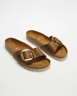 Birkenstock Madrid Big Buckle - Women's Cognac Oiled Leather