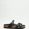 Birkenstock Franca Sandals - Narrow Black Oiled Leather
