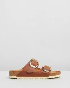 Birkenstock Unisex Arizona Big Buckle Natural Leather Regular Sandals Antique Brown