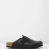 Birkenstock Boston Black Smooth Leather