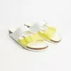 Birkenstock Arizona Split Birko Flor Narrow - Women's White & Lime Sour