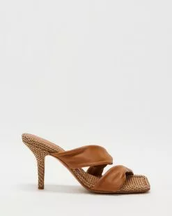 CAMILLA AND MARC Twister Mules Tan & Raffia