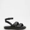 CAMILLA AND MARC Twister Flat Sandals Black