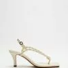CAMILLA AND MARC Bell Mid Heel Sandals Ecru