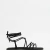 Carlotha Ray Raso Ankle Strap Sandals Black
