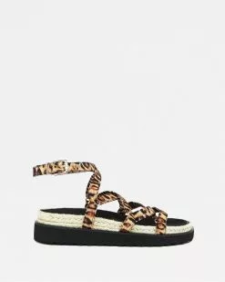 Caverley Chase Sandal Leopard Satin