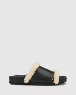 Chaos & Harmony Shearling Slide Black