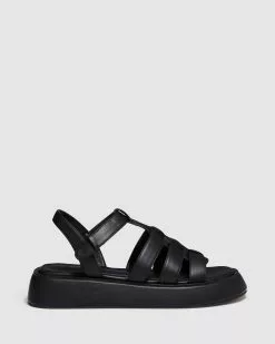 Cherrichella Luna Fisherman Sandals Black