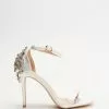 Chi Chi London Embellished Stiletto Heel Strappy Sandals White