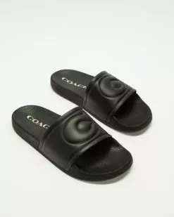 Coach Ulla Rubber Slides Black