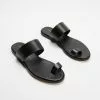 Common Projects Minimalist Sandals in Leather Black