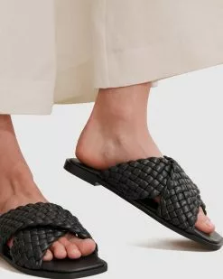 Country Road Leslie Slide Black Leather -Sandals Sales Shop http3A2F2Fstatic.theiconic.com .au2Fp2Fcountry road 3485 3702351 4