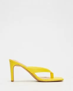 Dazie Vida Thong Heels Yellow Smooth
