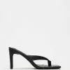 Dazie Vida Thong Heels Black Smooth