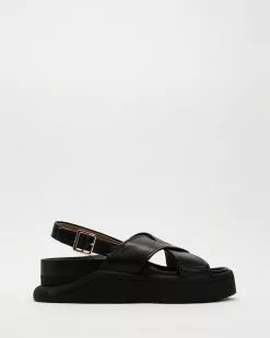 Dazie Belle Sandals Black Smooth