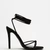 Dazie Monica Strappy Heels Black Microsuede