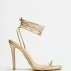 Dazie Lace It Up Heels Gold