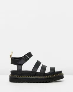Dr Martens Womens Vegan Blaire Sandals Black & Black Felix Rub Off