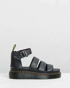 Dr Martens Womens Clarissa II Quad Leather Platform Sandals Black