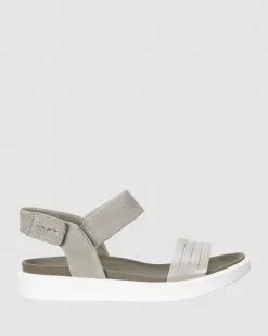 ECCO Flowt Women's Flat Sandals MOON ROCK SILVER/WARM GREY METALLIC