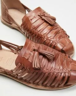 Human Premium Cagey Flats Chestnut -Sandals Sales Shop http3A2F2Fstatic.theiconic.com .au2Fp2Fhuman premium 2195 6649631 3