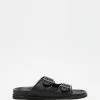 JAMES | SMITH Sardinia Slides Black Woven